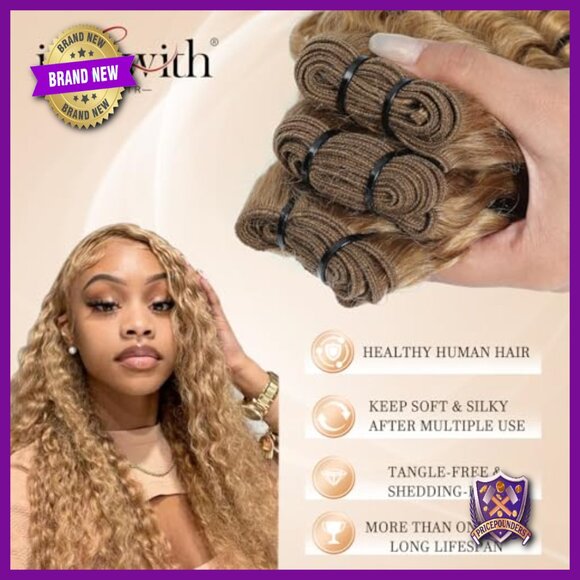 30 Inch Deep Wave Human Hair Bundle, Brazilian Virgin Hair, Sew-In Installation